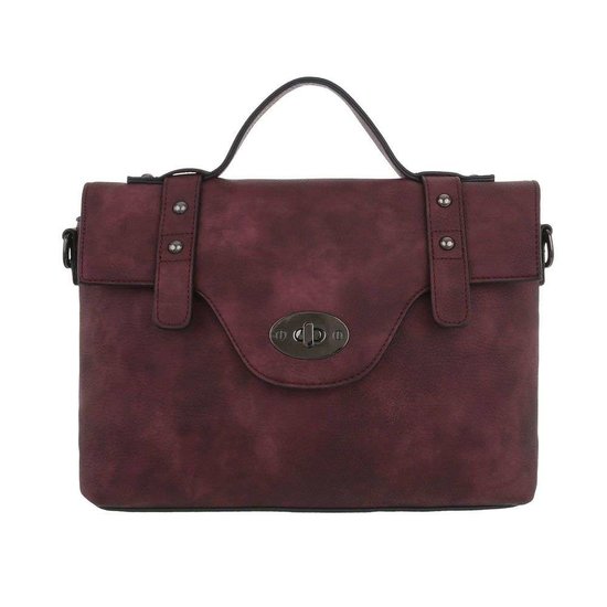 Trendy bordeaux rechthoekige schoudertas.