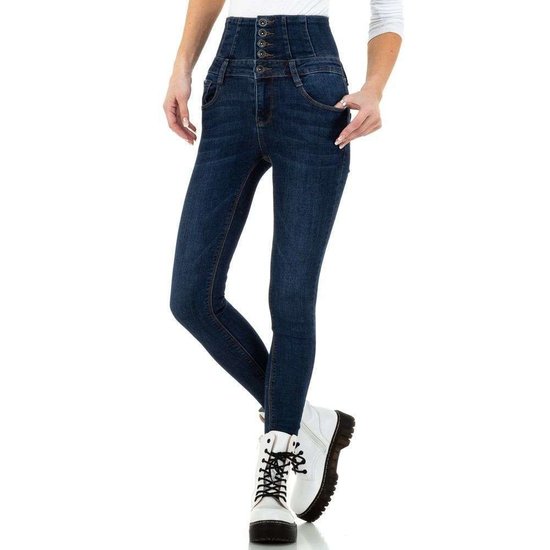 Hippe hoge taille blue jeans.