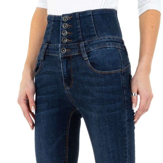 Hippe hoge taille blue jeans.