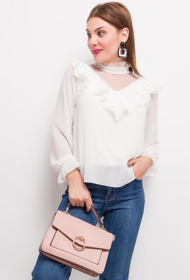 Trendy witte blouse in plissé.