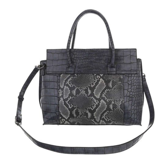 Klassieke grijze schoudertas met animal print.