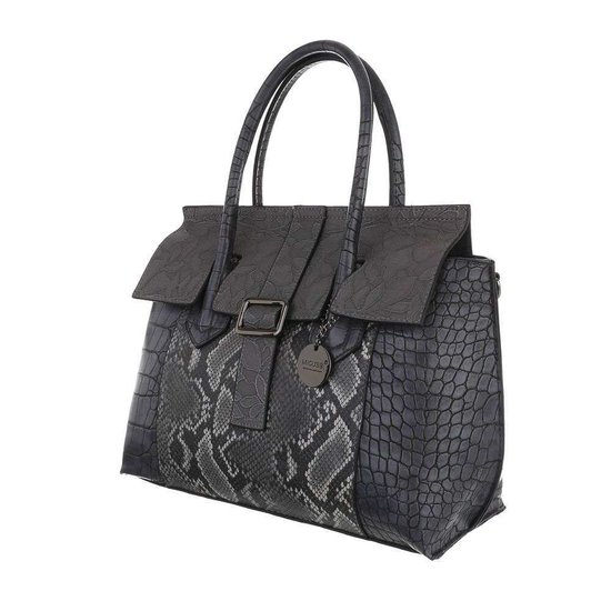 Klassieke grijze schoudertas met animal print.