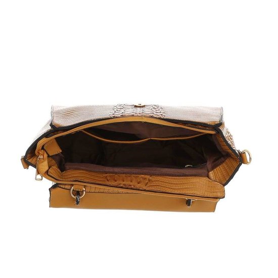 Classy bruine schoudertas met designer embleem Model 1.