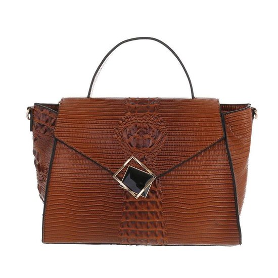 Classy bruine schoudertas met designer embleem Model 1.
