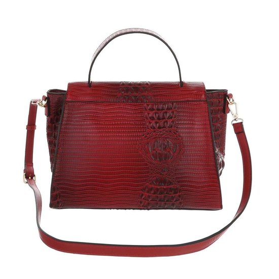 Classy rode schoudertas met designer embleem Model 1.