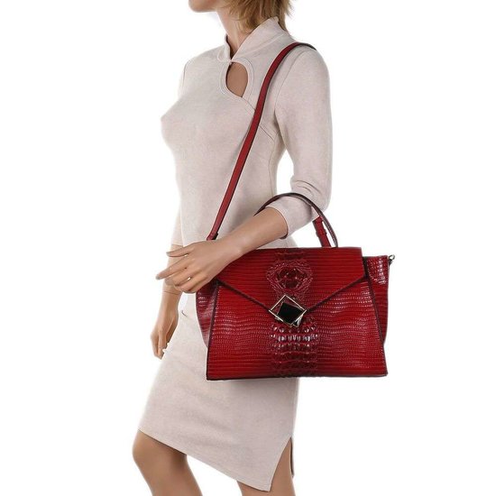 Classy rode schoudertas met designer embleem Model 1.