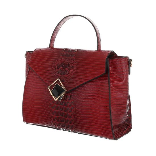Classy rode schoudertas met designer embleem Model 1.