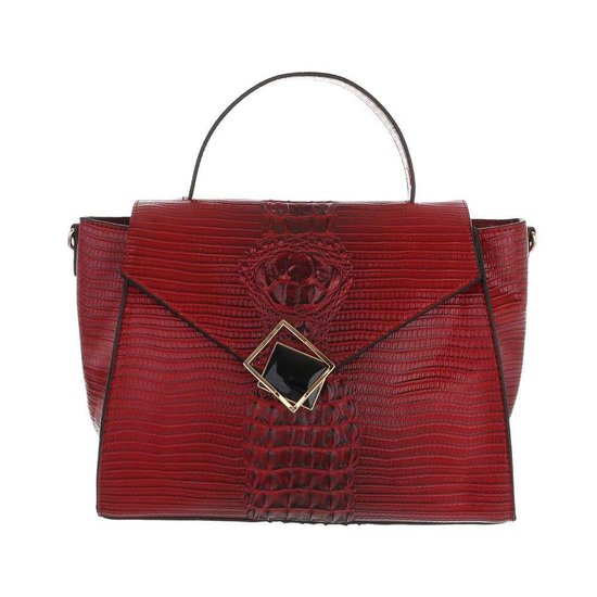 Classy rode schoudertas met designer embleem Model 1.