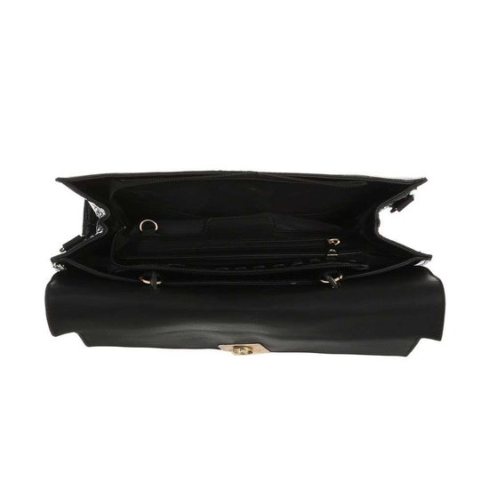 Classy zwarte schoudertas met designer embleem Model 2.