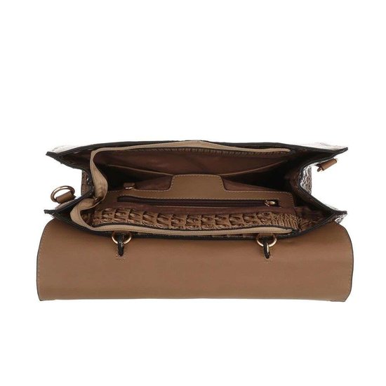 Classy bruine schoudertas met designer embleem Model 2.