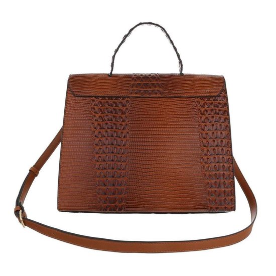 Classy bruine schoudertas met designer embleem Model 2.