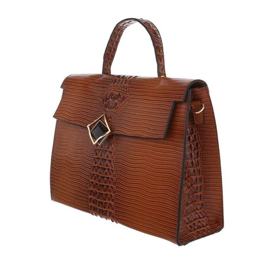 Classy bruine schoudertas met designer embleem Model 2.