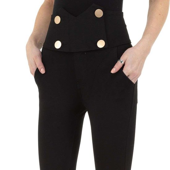 Fashion zwarte high waist broek.