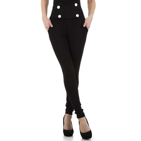 Fashion zwarte high waist broek.