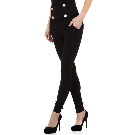 Fashion zwarte high waist broek.