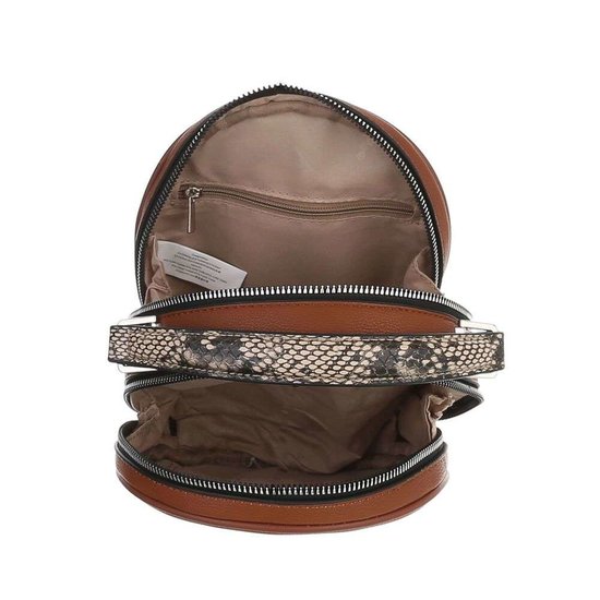 Trendy bruine ronde schoudertas.