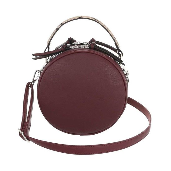 Trendy bordeaux ronde schoudertas.