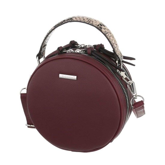 Trendy bordeaux ronde schoudertas.