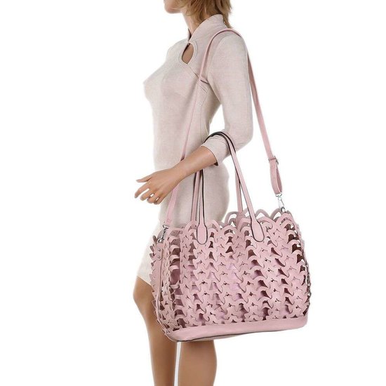 Trendy roze shopperbag.