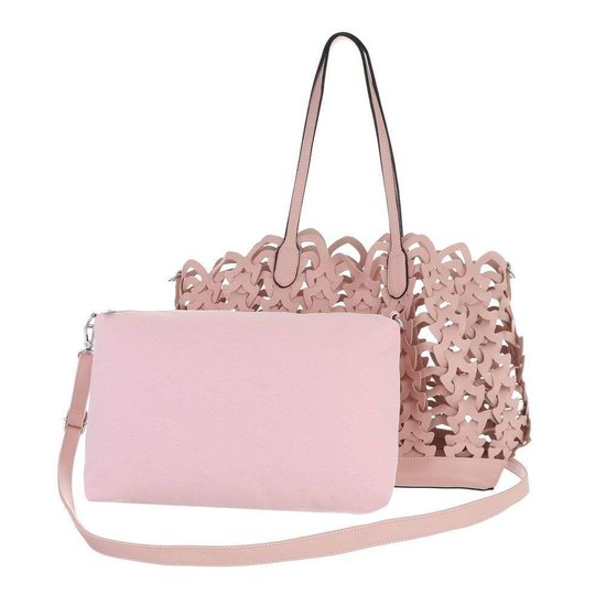 Trendy roze shopperbag.