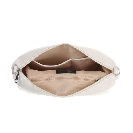 Trendy witte shopperbag.