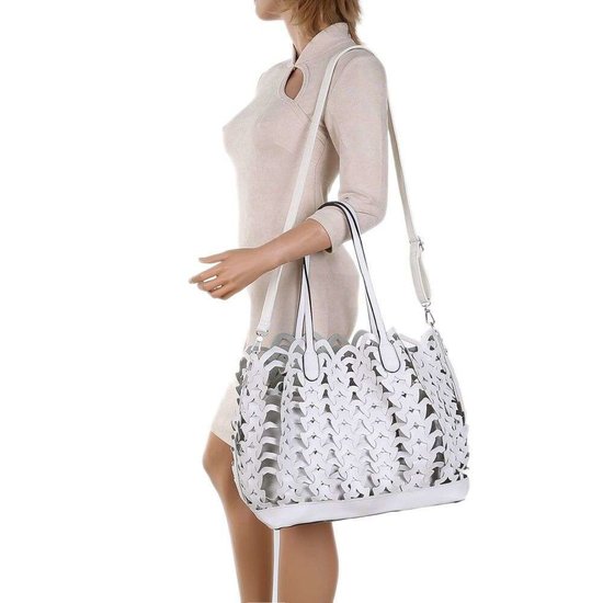 Trendy witte shopperbag.