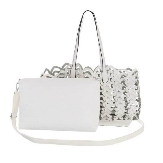 Trendy witte shopperbag.