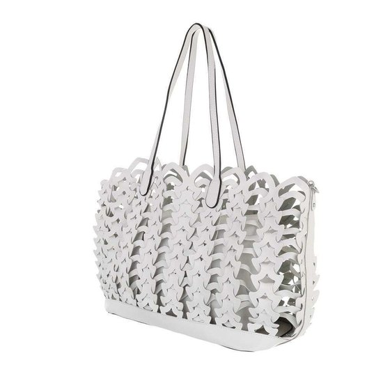 Trendy witte shopperbag.