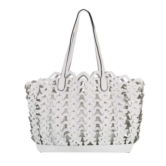Trendy witte shopperbag.