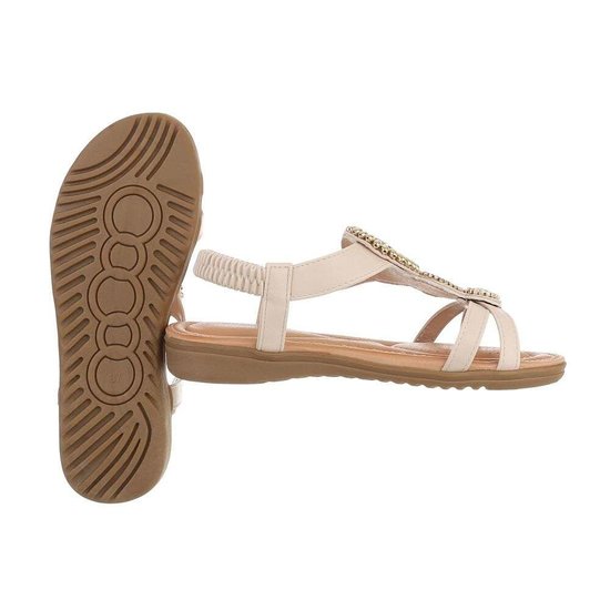Beige fashion lage sandaal Minnie.