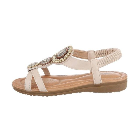 Beige fashion lage sandaal Minnie.