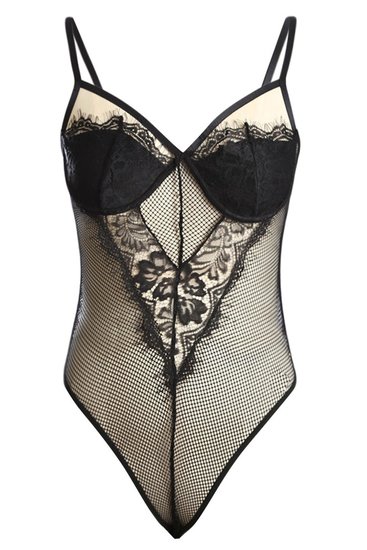 Zwarte teddy bodytop.