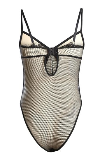 Zwarte teddy bodytop.