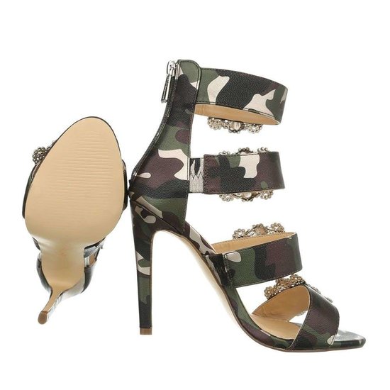 Camou sandaal Viola met strass.