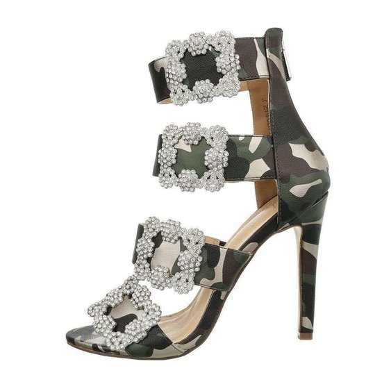 Camou sandaal Viola met strass.