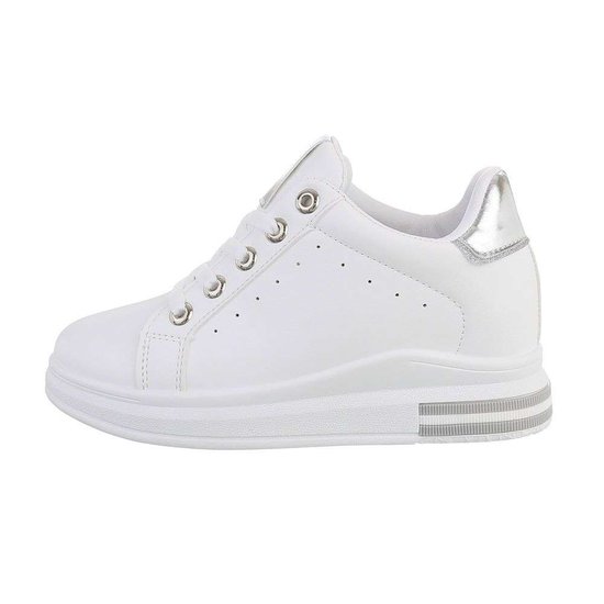 Casual wit/zilveren hoge sneaker Glena.SOLD OUT