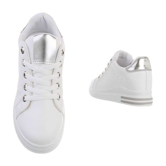 Casual wit/zilveren hoge sneaker Glena.SOLD OUT