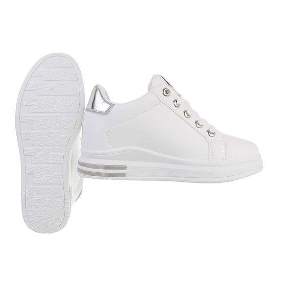 Casual wit/zilveren hoge sneaker Glena.SOLD OUT