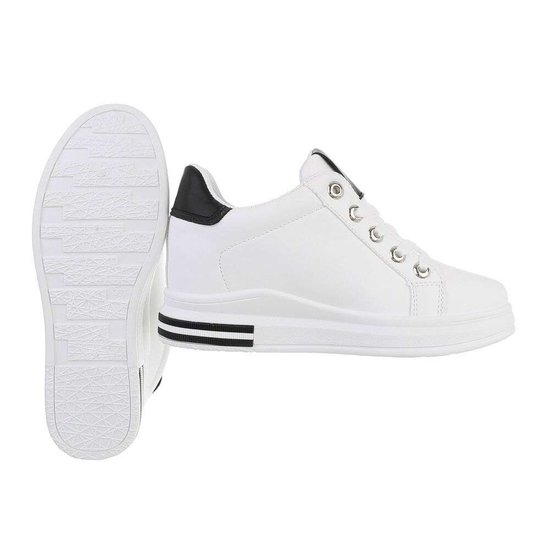 Casual wit/zwarte hoge sneaker Glena.