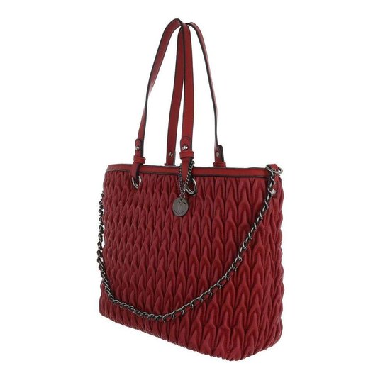 Trendy rode shopperbag met motief.