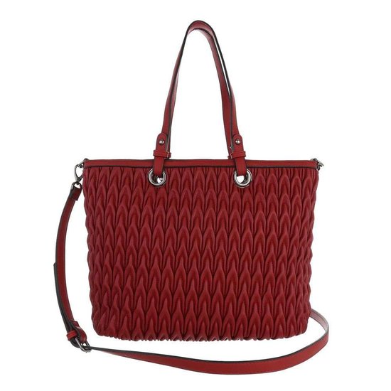 Trendy rode shopperbag met motief.