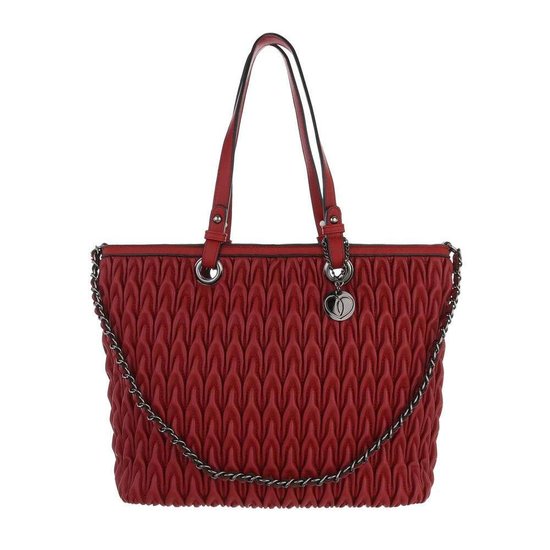 Trendy rode shopperbag met motief.