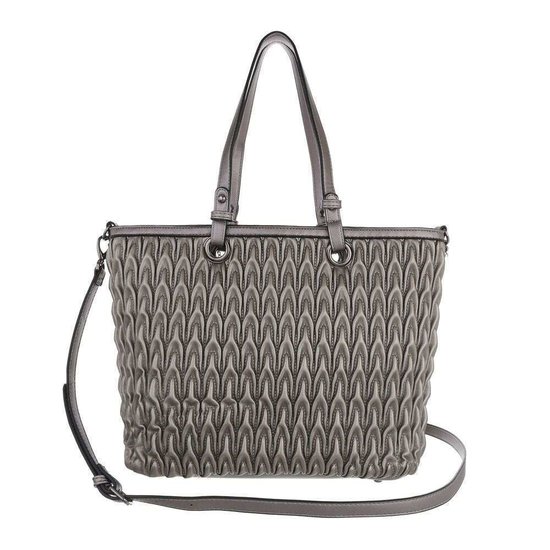 Trendy gunsmoke shopperbag met motief.