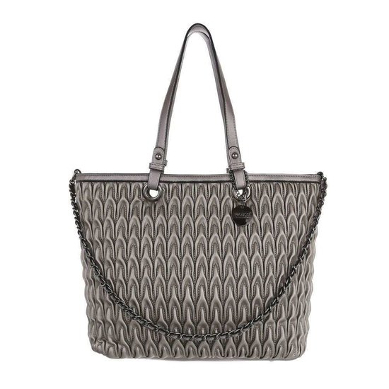 Trendy gunsmoke shopperbag met motief.