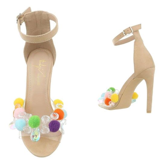 Beige hoge sandaal Gigi.