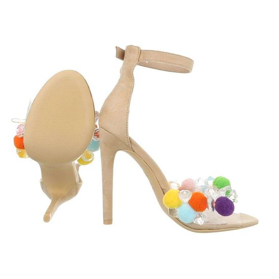 Beige hoge sandaal Gigi.