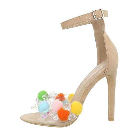 Beige hoge sandaal Gigi.