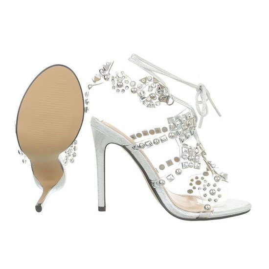 Miah sandales argent, hauts talons. 