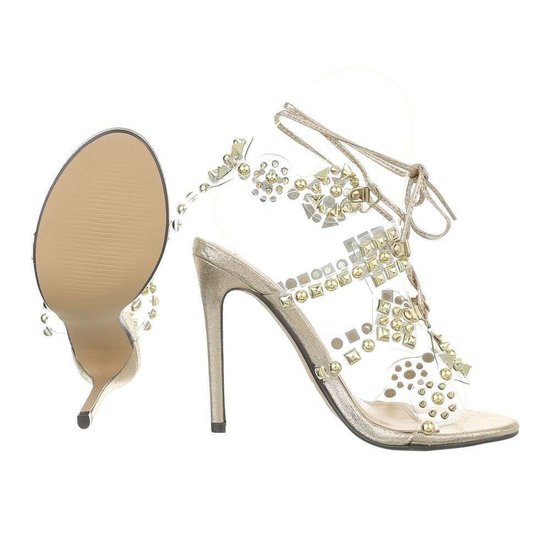 Miah sandales or, hauts talons. 