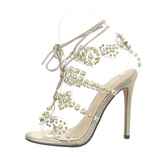 Miah sandales or, hauts talons. 